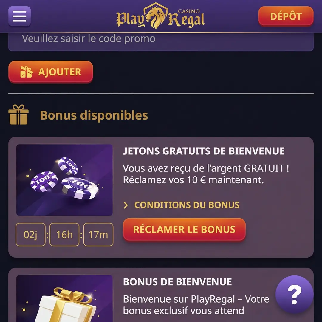casino bonus sans dépôt 50